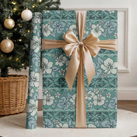 Hawaii Vintage Green Hibiscus Tapa Pattern Wrapping Paper - Polynesian Pride