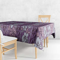 Hawaii Vintage Violet Hibiscus Tapa Pattern Tablecloth