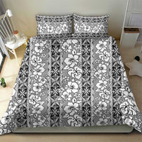 Hawaii Vintage Gray Hibiscus Tapa Pattern Bedding Set