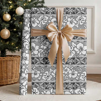 Hawaii Vintage Gray Hibiscus Tapa Pattern Wrapping Paper - Polynesian Pride