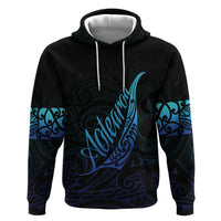 Aotearoa New Zealand Zip Hoodie Koru Fern Blue Gradient LT05 Pullover Hoodie Blue - Polynesian Pride