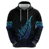 Aotearoa New Zealand Zip Hoodie Koru Fern Blue Gradient LT05 - Polynesian Pride