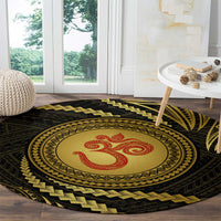 Polynesia Round Carpet With Hindu Om Symbol LT05 - Polynesian Pride