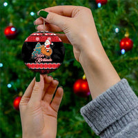 New Zealand Christmas Ceramic Ornament Funny Santa Riding Kiwi Meri Kirihimete