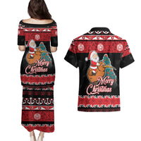 New Zealand Christmas Couples Matching Puletasi and Hawaiian Shirt Funny Santa Riding Kiwi Meri Kirihimete LT05 - Polynesian Pride