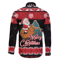 New Zealand Christmas Family Matching Puletasi and Hawaiian Shirt Funny Santa Riding Kiwi Meri Kirihimete LT05 - Polynesian Pride