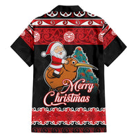 New Zealand Christmas Family Matching Tank Maxi Dress and Hawaiian Shirt Funny Santa Riding Kiwi Meri Kirihimete