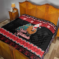 New Zealand Christmas Quilt Funny Santa Riding Kiwi Meri Kirihimete