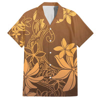 Tiare Tahiti Family Matching Off Shoulder Maxi Dress and Hawaiian Shirt Brown Polynesia Motifs - Polynesian Pride