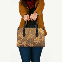 Tiare Tahiti Leather Bag Brown Polynesia Motifs - Polynesian Pride