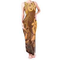 Tiare Tahiti Tank Maxi Dress Brown Polynesia Motifs - Polynesian Pride