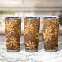 Tiare Tahiti Tumbler Cup Brown Polynesia Motifs - Polynesian Pride