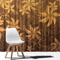 Tiare Tahiti Window Curtain Brown Polynesia Motifs - Polynesian Pride