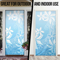 Tiare Tahiti Door Cover Blue Polynesia Motifs - Polynesian Pride