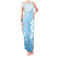 Tiare Tahiti Tank Maxi Dress Blue Polynesia Motifs - Polynesian Pride