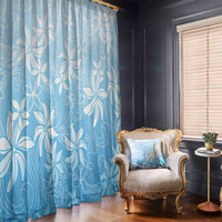 Tiare Tahiti Window Curtain Blue Polynesia Motifs - Polynesian Pride