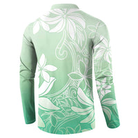 Tiare Tahiti Button Sweatshirt Matcha Polynesia Motifs - Polynesian Pride