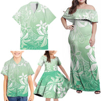 Tiare Tahiti Family Matching Off Shoulder Maxi Dress and Hawaiian Shirt Matcha Polynesia Motifs - Polynesian Pride
