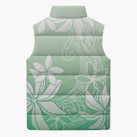 Tiare Tahiti Sleeveless Puffer Jacket Matcha Polynesia Motifs - Polynesian Pride