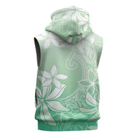 Tiare Tahiti Sleeveless Zip Hoodie Matcha Polynesia Motifs - Polynesian Pride