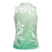 Tiare Tahiti Women Sleeveless Polo Shirt Matcha Polynesia Motifs - Polynesian Pride