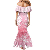 Tiare Tahiti Family Matching Mermaid Dress and Hawaiian Shirt Pink Polynesia Motifs - Polynesian Pride
