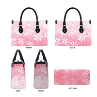 Tiare Tahiti Leather Bag Pink Polynesia Motifs - Polynesian Pride