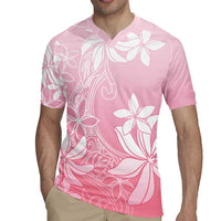 Tiare Tahiti Rugby Jersey Pink Polynesia Motifs - Polynesian Pride