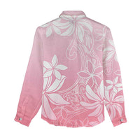Tiare Tahiti Women Casual Shirt Pink Polynesia Motifs - Polynesian Pride