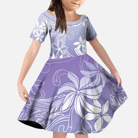 Tiare Tahiti Family Matching Long Sleeve Bodycon Dress and Hawaiian Shirt Purple Polynesia Motifs - Polynesian Pride