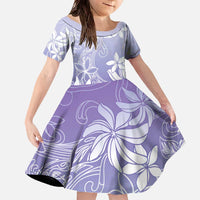 Tiare Tahiti Family Matching Off The Shoulder Long Sleeve Dress and Hawaiian Shirt Purple Polynesia Motifs - Polynesian Pride