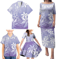 Tiare Tahiti Family Matching Puletasi and Hawaiian Shirt Purple Polynesia Motifs - Polynesian Pride