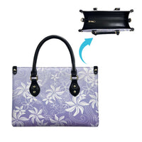 Tiare Tahiti Leather Bag Purple Polynesia Motifs - Polynesian Pride
