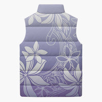 Tiare Tahiti Sleeveless Puffer Jacket Purple Polynesia Motifs - Polynesian Pride
