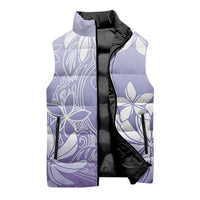 Tiare Tahiti Sleeveless Puffer Jacket Purple Polynesia Motifs - Polynesian Pride