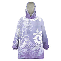 Tiare Tahiti Wearable Blanket Hoodie Purple Polynesia Motifs - Polynesian Pride