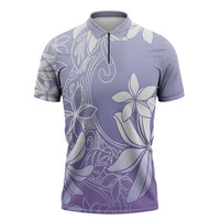 Tiare Tahiti Zipper Polo Shirt Purple Polynesia Motifs - Polynesian Pride