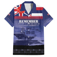 Hawaii Pearl Harbor Remembrance Day Family Matching Long Sleeve Bodycon Dress and Hawaiian Shirt Flag Style LT05 Dad's Shirt - Short Sleeve Blue - Polynesian Pride