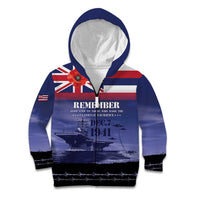 Hawaii Pearl Harbor Remembrance Day Kid Hoodie Flag Style