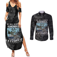 Personalized Pearl Harbor Remembrance Day Couples Matching Summer Maxi Dress and Long Sleeve Button Shirt We Will Always Remember