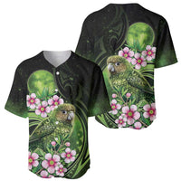 New Zealand Aotearoa Kakapo Baseball Jersey Maori Pattern With Manuka Galaxy Style - Polynesian Pride