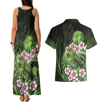 New Zealand Aotearoa Kakapo Couples Matching Tank Maxi Dress and Hawaiian Shirt Maori Pattern With Manuka Galaxy Style LT05 - Polynesian Pride