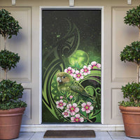 New Zealand Aotearoa Kakapo Door Cover Maori Pattern With Manuka Galaxy Style - Polynesian Pride