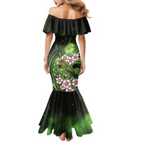 New Zealand Aotearoa Kakapo Family Matching Mermaid Dress and Hawaiian Shirt Maori Pattern With Manuka Galaxy Style - Polynesian Pride