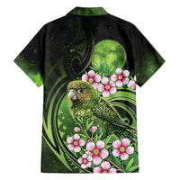 New Zealand Aotearoa Kakapo Family Matching Tank Maxi Dress and Hawaiian Shirt Maori Pattern With Manuka Galaxy Style - Polynesian Pride