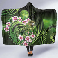 New Zealand Aotearoa Kakapo Hooded Blanket Maori Pattern With Manuka Galaxy Style - Polynesian Pride