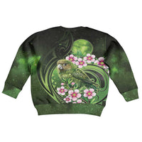 New Zealand Aotearoa Kakapo Kid Ugly Christmas Sweater Maori Pattern With Manuka Galaxy Style - Polynesian Pride