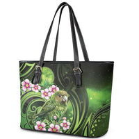 New Zealand Aotearoa Kakapo Leather Tote Bag Maori Pattern With Manuka Galaxy Style - Polynesian Pride