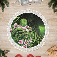 New Zealand Aotearoa Kakapo Tree Skirt Maori Pattern With Manuka Galaxy Style - Polynesian Pride