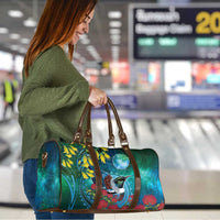 New Zealand Tui Bird Travel Bag Maori Koru With Pohutukawa Galaxy Style - Polynesian Pride